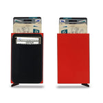 Slim Credit Card Pop-Up Holder RFID Metal Protection Wallet With Money Pocket