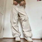 Women's Y2K Parachute Cargo Pants Wide Leg Vintage Old School Pants