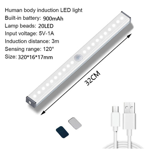 Motion Sensor LED Light Wireless Portable Stick-On Rechargeable Cabinet Closet Home Accessory