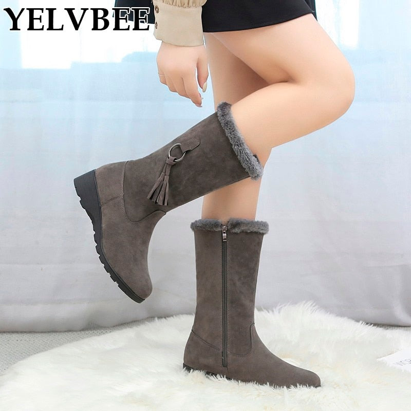 High Boot Women Winter Suede Fur Boots