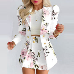 Fashion Slim Short Mini Dress 2 Piece Set