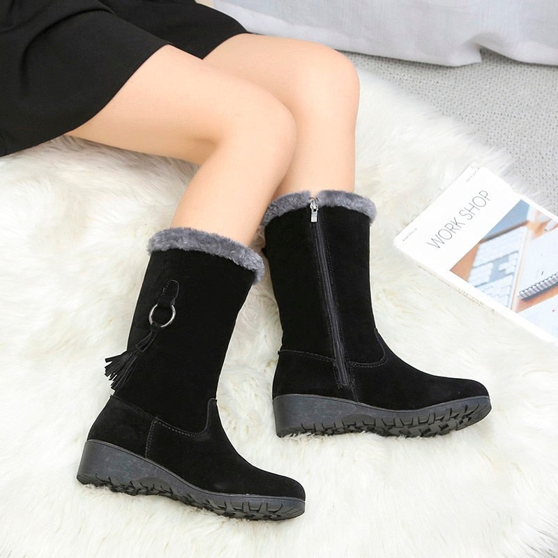 High Boot Women Winter Suede Fur Boots