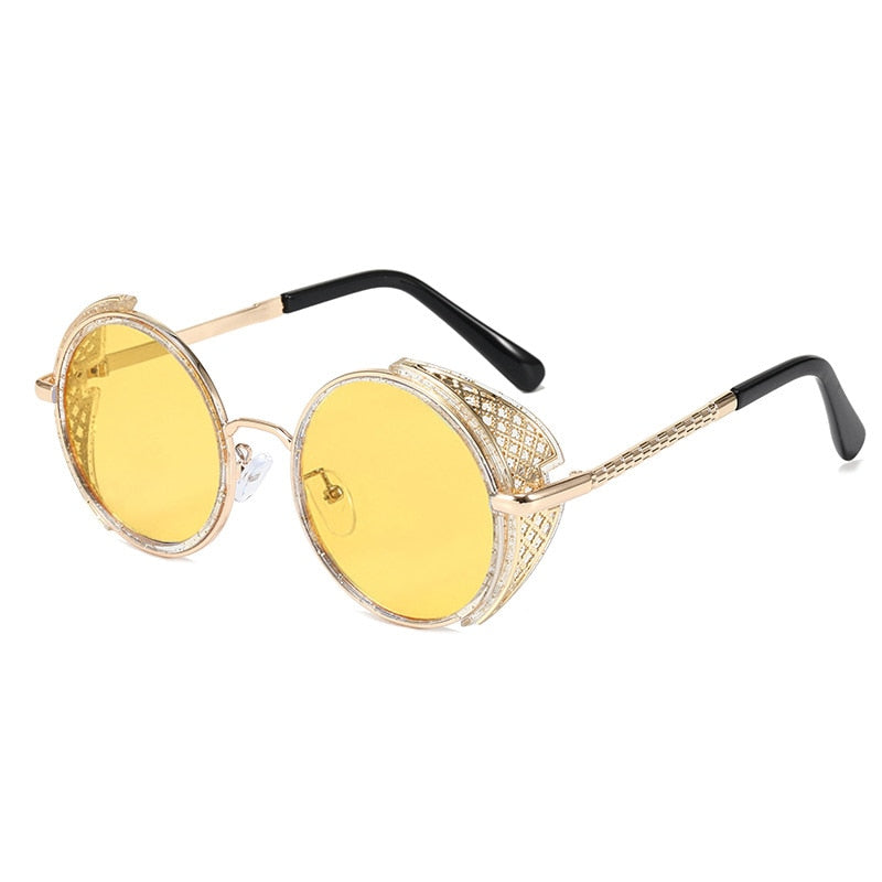 Retro Round Steampunk Sunglasses UV400 Unisex