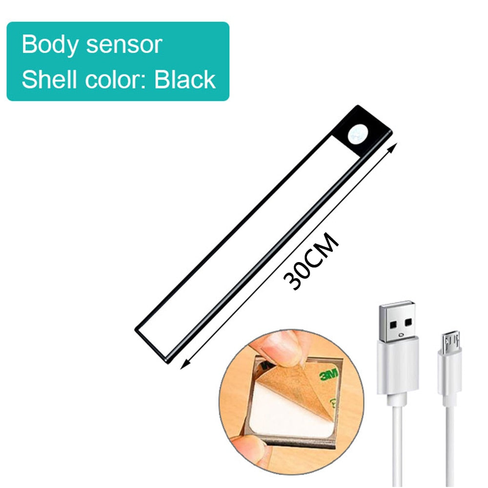 Stick-on Anywhere Portable Motion Sensor Light Wireless LED Under Cabinet/Closet Rechargeable Light