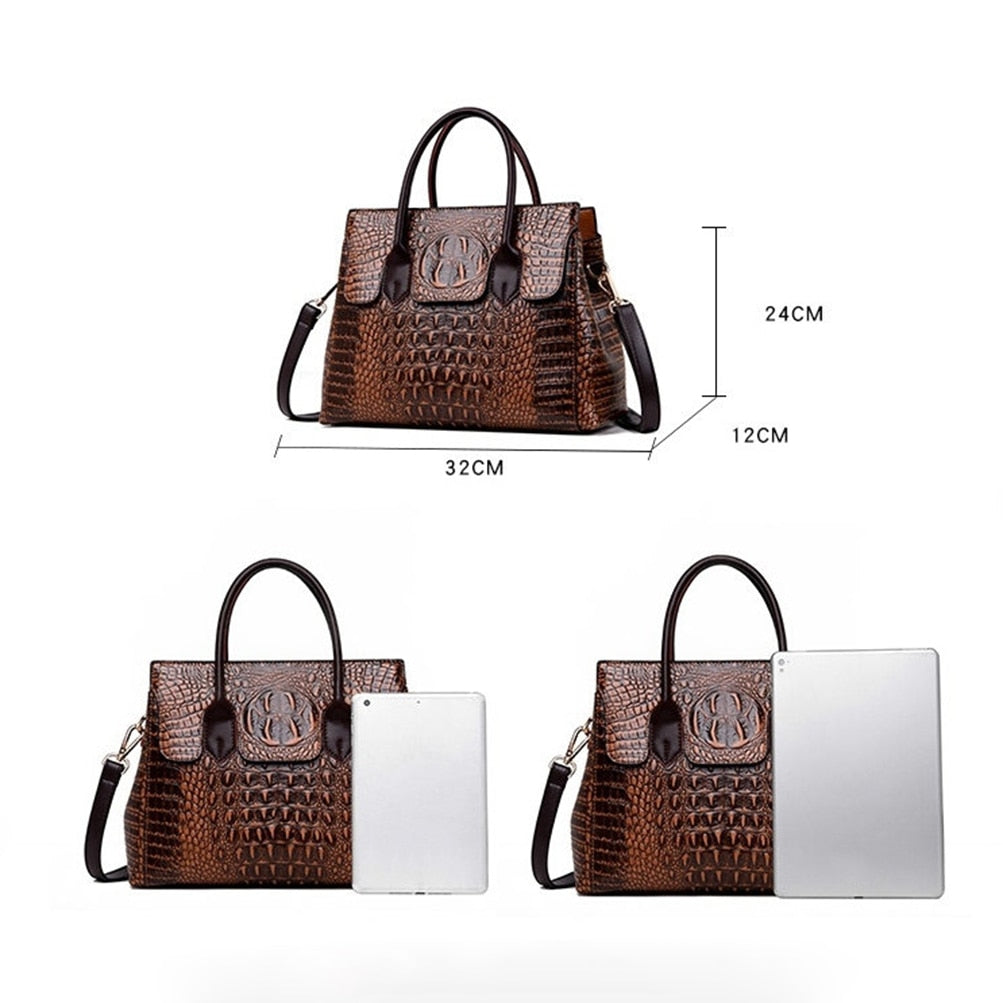 Genuine Leather Handbag Crocodile/Alligator Pattern Luxury Crossbody Bags