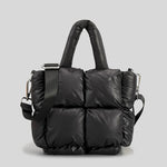 Large Quilted Puffer Tote Bag Soft Padded Down Handbag