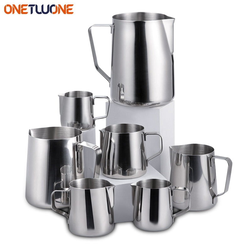 Stainless Steel Milk Frothing Pitcher Non Stick Frothing Jug Milk Steamer for Espresso Machine Latte Cappuccino Cream Frothing Pitcher