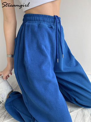 High Waist Jogger Wide Leg Trousers