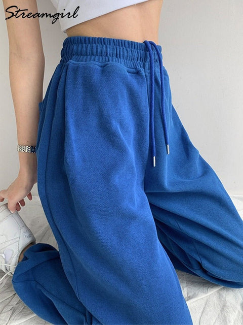 High Waist Wide Leg Jogger Pants Women Casual Loose Comfortable Everyday Fashion Trousers