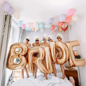 Rose Gold Letter Bride Foil Balloons Wedding Decorations Valentines Day Party Bride