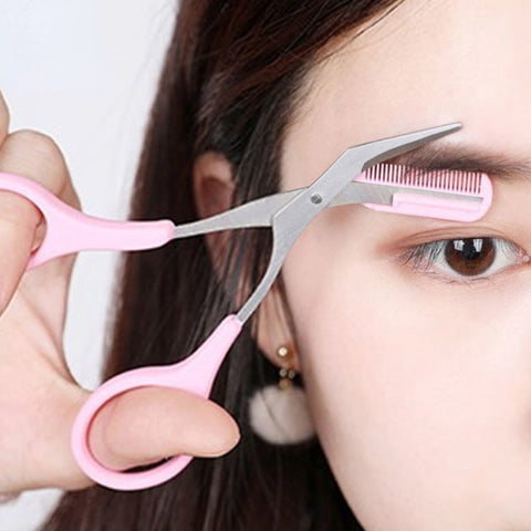 Eyebrow Trimmer Scissors Comb Beauty Grooming Tool Precise Shaping Personal Care Accessory