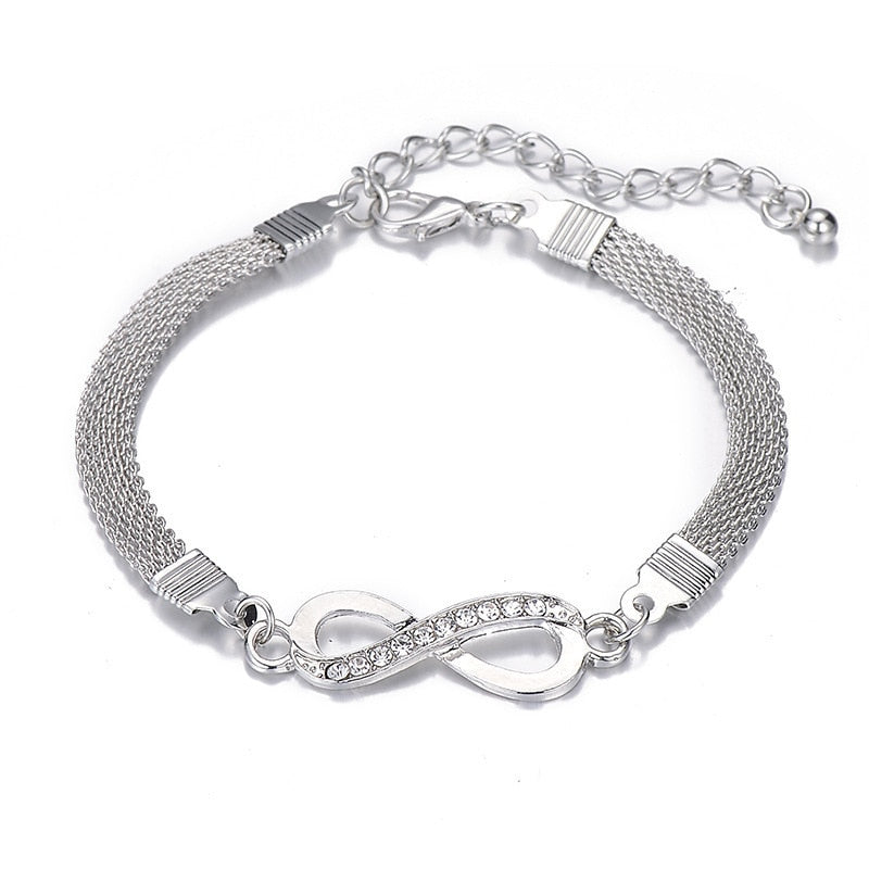 Rhinestone Infinity Bracelet for Women