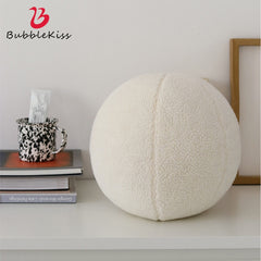Soft Nordic Pillow Ball-Shaped Solid Stuffed Plush Pillow for Sofa Seat Decorative Cushion Home Office