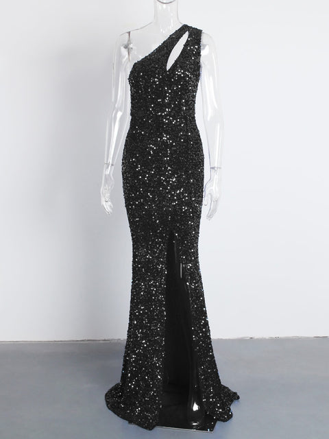Royal Blue Hollow Out Velvet Cocktail Gown Women Shiny Elegant Party Wedding Guest Fashion