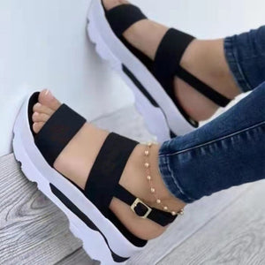 Women’s Wedge Sandals Casual Open Toe Platform Casual Sandals Buckle Ankle Strap Walking Shoes