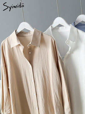 Long Shirt Dress for Women Cotton Spring/Summer Oversized Casual Midi Dresses