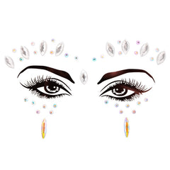 Face Rhinestone Stickers Temporary Face and Body Stick On Jewels