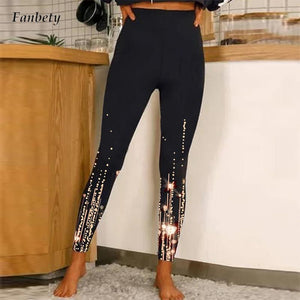 Women's High Waist Skinny Stretchy Pencil Pants Sports Fashion Floral Print Leggings