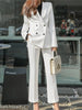 Women's Elegant Pant-Suit 2 Piece Set Business Blazer and Trousers