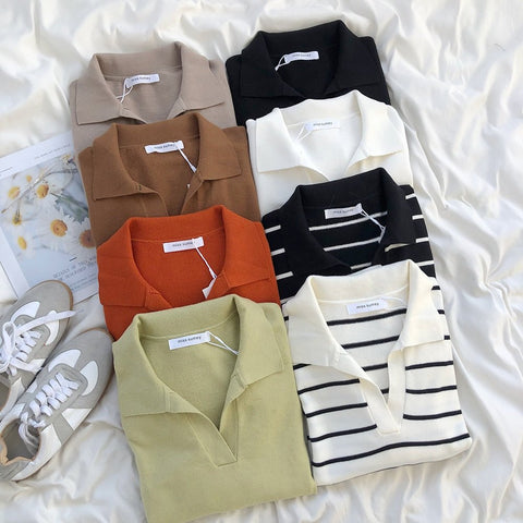 Polo Neck Sweater Women Long Sleeve Jumper Casual Warm Everyday Winter Fashion Top Shirt