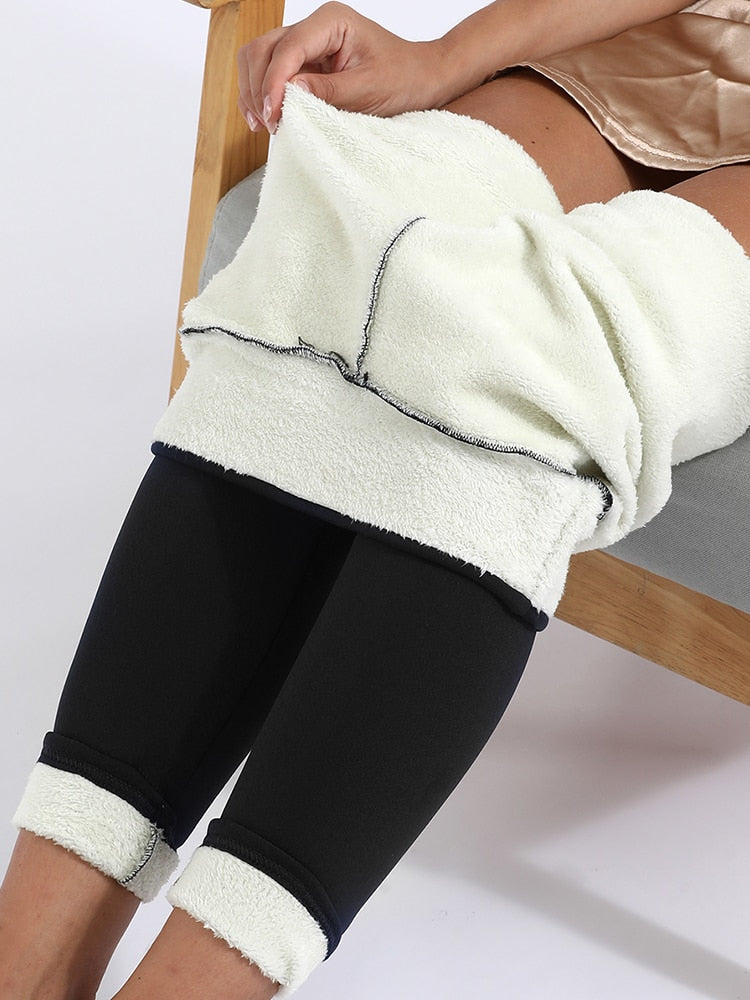 Women's  Warm Winter Leggings, Fleece-Lined High Waist Slim Leggings