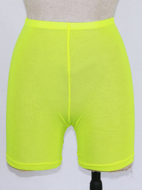 Mesh Sheer Shorts Women Transparent Casual Swimwear Cover Up Beach Vacation Summer Fashion