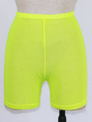 Summer Fashion Mesh Transparent Sexy Casual Shorts Waist Swimwear Cover up Shorts
