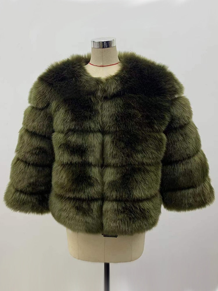 Women's New Fashion Faux Fur Winter Coat