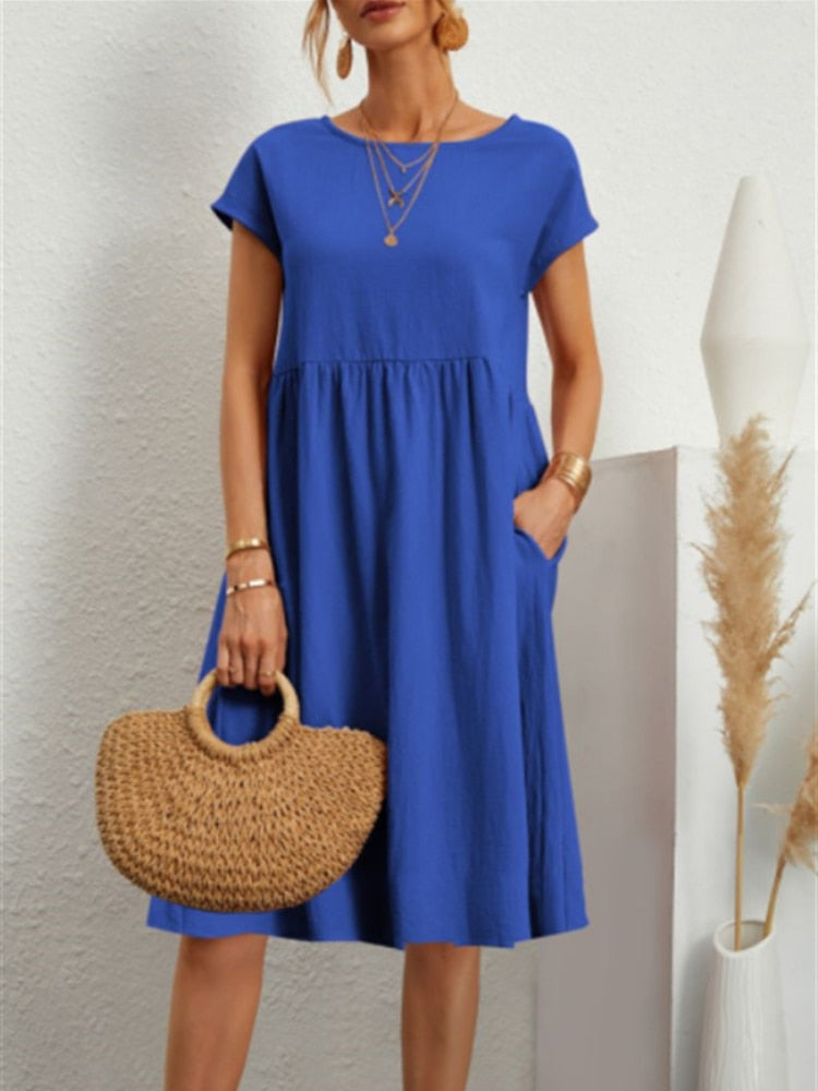 Women's Casual Summer Dress With Pockets