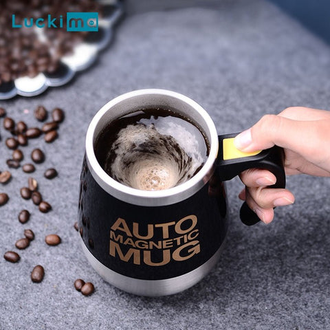 Self Stirring Mug Automatic Magnetic Stainless Steel Coffee Milk Mixing Cup Thermal Blender Gift