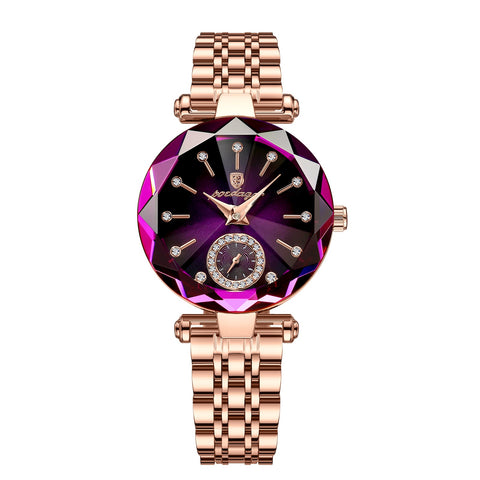 Rose Gold Steel Quartz Wristwatch Women Elegant Casual Everyday Fashion Accessory Gift