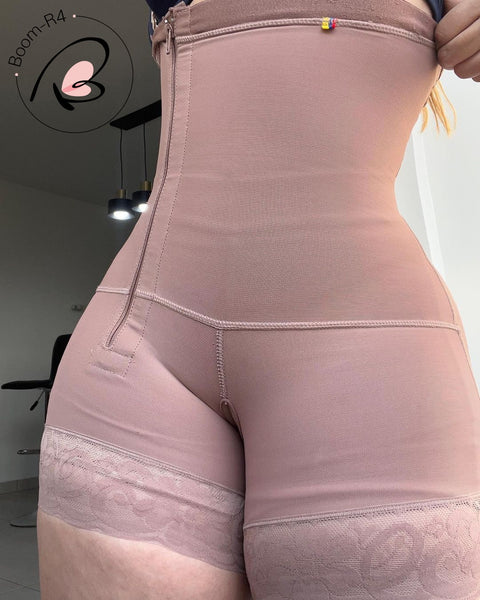 Tummy Control Bodysuit Women Side Zipper Waist Trainer Compression Postpartum Shapewear Fashion