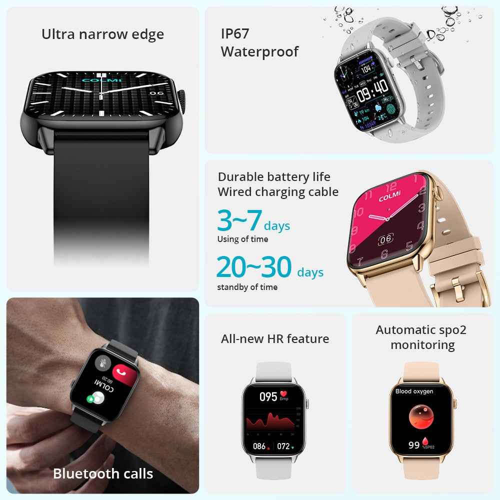 Smartwatch Heart Rate Sleep Monitor Bluetooth Watch