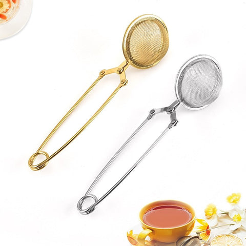 Tea Infuser Stainless Steel Mesh Ball Sphere Squeeze Strainer Herb Spice Filter Kitchen Tool