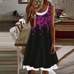 Floral Print Midi Vintage Dresses Loose Casual and Elegant Dress Plus Sizes