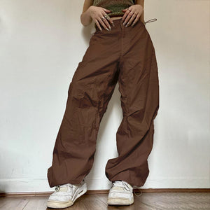 Women's Y2K Parachute Cargo Pants Wide Leg Vintage Old School Pants