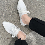 Women's Casual Canvas Shoes Flats Pointed Toe Sneakers