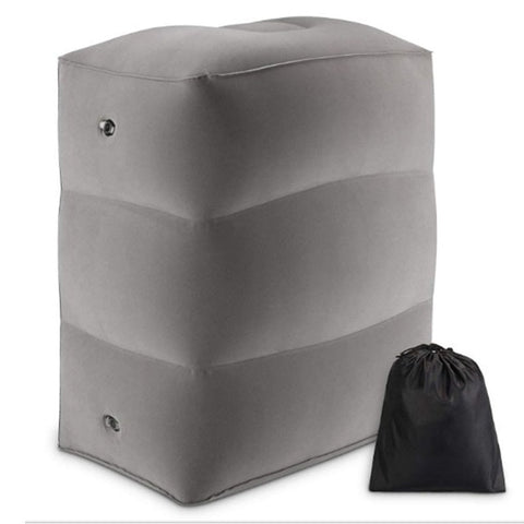 Inflatable Footrest Travel Pillow 3 Adjustable Heights Foot Stool Airplane Train Home Comfort