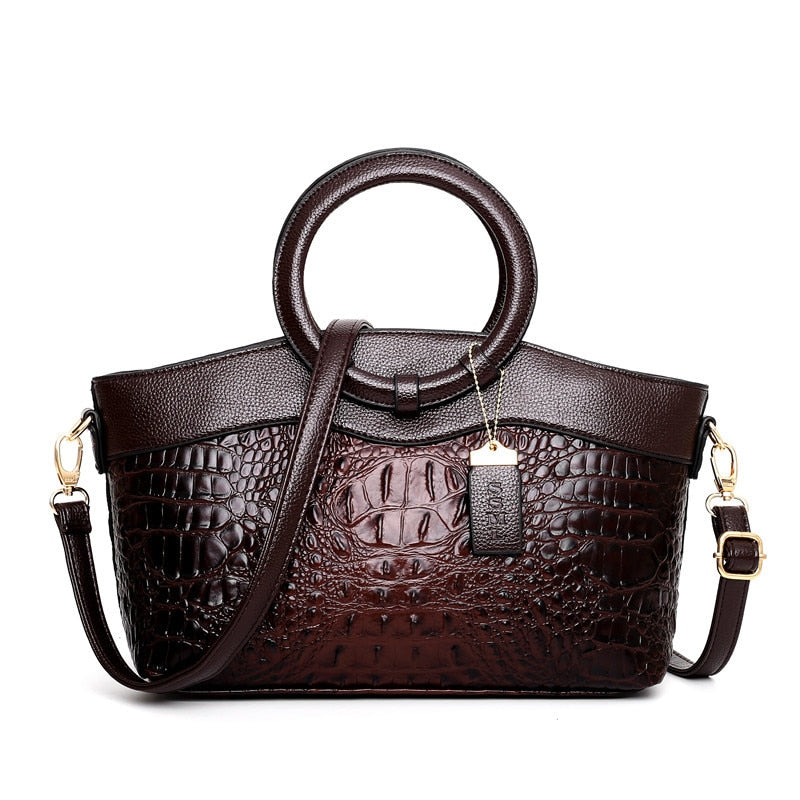 Womens Luxury Handbags Crossbody Bags Crocodile Pattern Genuine Leather Handbag