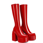 Luxury Block Heel Platform Boots