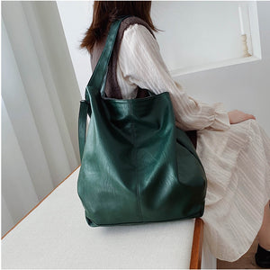 Large Soft Vegan Leather Tote Bag Shoulder Bag Women's Hobo Bag