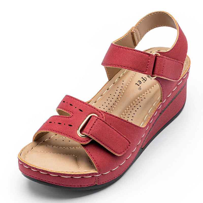 Women's Sandals Cute Summer Sandals With Wedge Heels Velcro