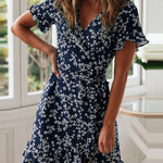 Women's Floral Print Boho Summer Dress Ruffle Swimsuit Coverup Casual Every Day Dress