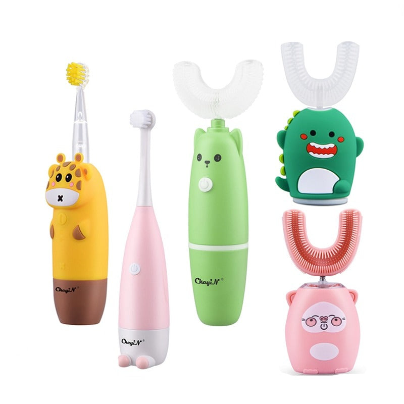 Kids Electric Toothbrush Children Automatic Ultrasonic Soft Bristle Dental Care Gift