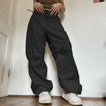 Women's Y2K Parachute Cargo Pants Wide Leg Vintage Old School Pants