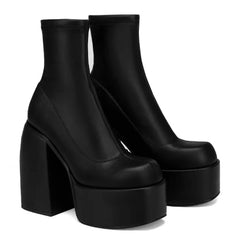 Luxury Block Heel Platform Boots