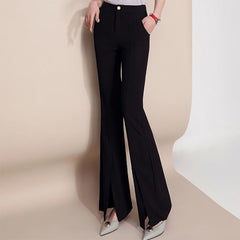 Split Fashion Flare Pants High Waist Trousers