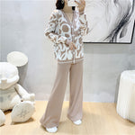 Autumn Winter New Fashion knit Long Sleeve Sweater and Pant 2 Piece Set