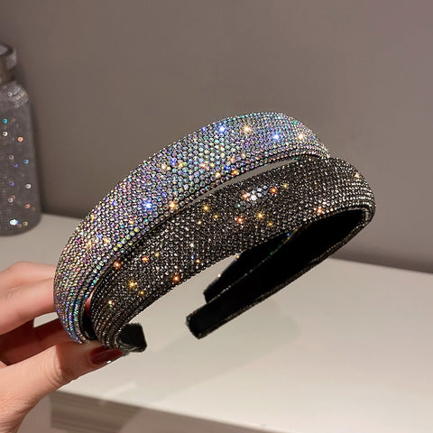 Rhinestone Glitter Headband Women Sparkly Hairband Hair Hoop Elegant Party Fashion Accessory