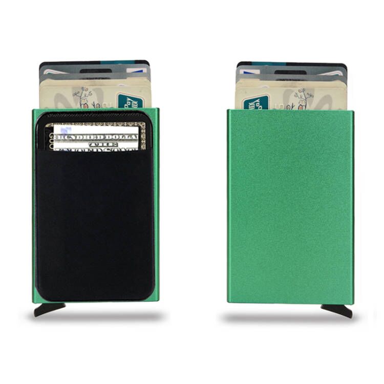 Slim Credit Card Pop-Up Holder RFID Metal Protection Wallet With Money Pocket